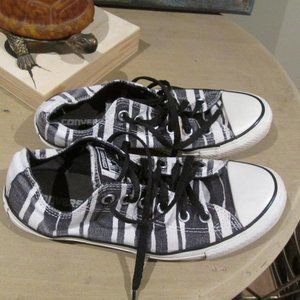 Converse Black White Zebra Stripe Sneakers Shoes